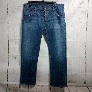 C of H Women's Button Straight Leg Blue Jeans